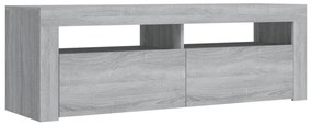 Móvel de TV com luzes LED 120x35x40 cm cinzento sonoma