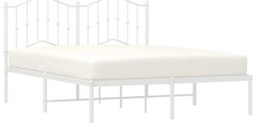 Estrutura de cama com cabeceira 140x200 cm metal branco