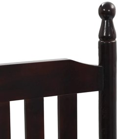 Cadeira de baloiço com assento curvo madeira de álamo castanho