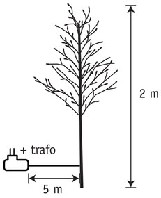 Vloerlamp zwart boom 200cm incl. LED IP44 - Vixen