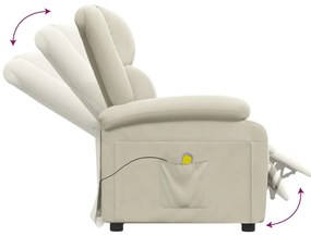 Poltrona de massagens veludo creme