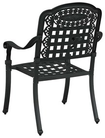 Cadeiras de Jardim vidaXL 2 unidades Preto Alumínio Fundido