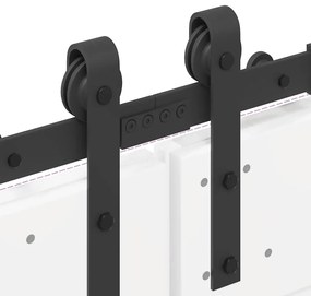 Kit de ferragens para porta deslizante 400 cm aço preto