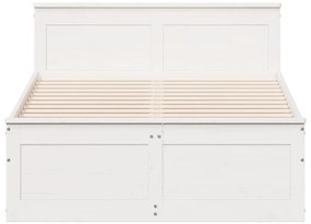 Cama sem colchão com cabeceira 120x190 cm pinho maciço branco