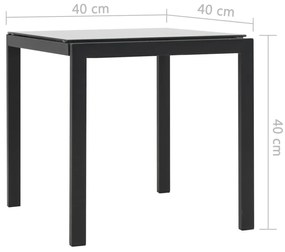 Espreguiçadeiras com mesa 2 pcs vime PE e textilene preto
