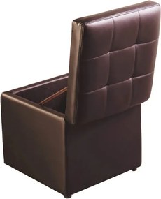 Banco quadrado de arrumação com tampa em PU para hall de entrada quarto 40 x 40 x 40 cm Castanho