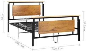 Estrutura de cama 120x200 cm metal
