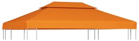 vidaXL Cobertura de substituição p/ gazebo 310 g/m² 3x4 m laranja