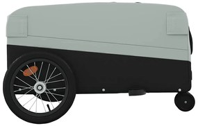 Reboque para bicicleta 45 kg ferro preto e cinza