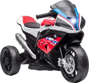 HOMCOM Mota Elétrica Infantil BMW HP4 pcom Música USB Velocidade 2,5km/h Avance e Retrocesso 82,5x42x54cm Vermelha | Aosom Portugal