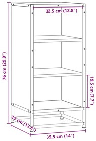Aparador 35,5x35x76 cm deriv. de madeira/metal cinzento sonoma