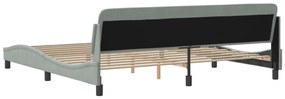 Estrutura de cama sem colchão 200x200 cm veludo cinzento-claro