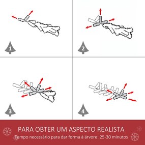 Árvore de Natal Artificial 180cm Ignífuga com 724 Ramas com 2 Tipos de Pontas de PVC e Base de Aço Decoração de Natal para Interiores Verde