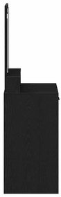 Mesa de maquilhagem vidaXL com gavetas em Preto Carvalho 50x41x140 cm