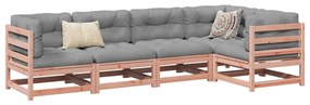 vidaXL 5 pcs conj. sofás jardim c/ almofadões madeira abeto-de-douglas
