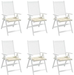 Almofadões p/ cadeiras jardim 6pcs 40x40x4 cm oxford cor creme