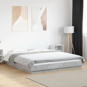 Estrutura de cama 160x200 cm derivados de madeira cinza cimento