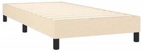 Cama box spring c/ colchão e LED 90x190 cm tecido cor creme