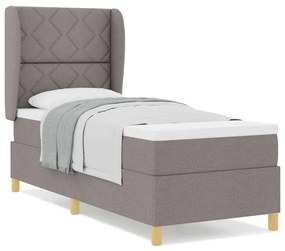 Cama Box Spring vidaXL com Colchão Taupe 80x200 cm Tecido