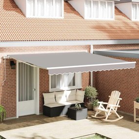 vidaXL Toldo Retrátil Cinzento-claro 400 × 350 cm Tecido e Aço