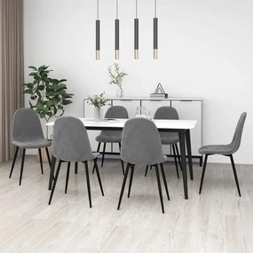 vidaXL Cadeiras de jantar 6 pcs veludo cinzento-claro