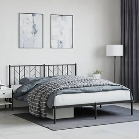 Estrutura de cama com cabeceira 160x200 cm metal preto