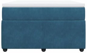 Cama boxspring com colchão 120x190 cm veludo azul-escuro