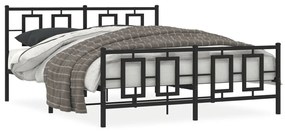 vidaXL Estrutura de cama sem colchão com pés 160x200 cm preto