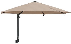 Guarda-sol de Jardim com LEDs cor taupe, 248 cm