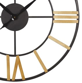 Relógio de parede preto e dourado ø 80 cm VALSOT Beliani