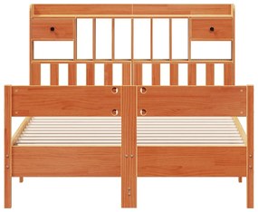 Cama com estante sem colchão 160x200 cm pinho maciço