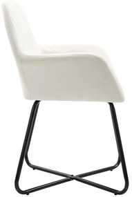 Cadeiras de jantar 6 pcs tecido cor creme