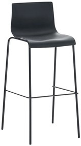 Conjunto de 2 bancos de bar Hoover em plástico e com estrutura preta 43 x 100 x 48 cm Preto