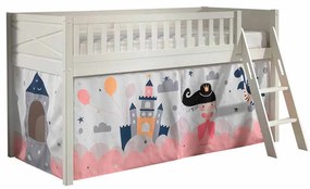 Conjunto cama alta Infantil SCOTT + cortina de brincar PRINCESA SOFIA Branca