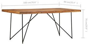 Mesa de jantar 180x90x76 cm madeira de acácia maciça