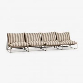 Sofá Modular De Jardim De 4 Peças Amaro Tapioca Bege - Castanho Moka - Sklum