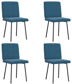Cadeiras de jantar 4 pcs veludo azul