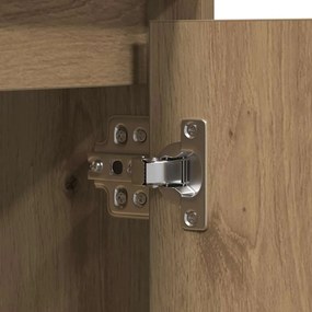 Aparador com LED Carvalho Artesanal 71x34,5x75 cm Madeira de Engenhari