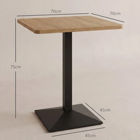 Mesa de Jantar Quadrada, 70 x 70 x 75 cm (CADEIRAS NÃO INCLUIDAS), Para 2 Pessoas, Castanho-escuro