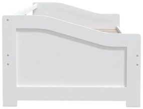 Sofá-cama de 3 lugares 90x200 cm madeira de pinho maciça branco