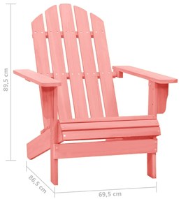 Cadeira Adirondack para jardim abeto maciço rosa