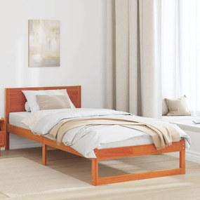 Estrutura de Cama Marrom Cera Madeira maciça 90 x 200 cm Robusta