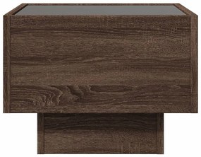 Mesa de cabeceira c/ LED Infinity 40x40x30 cm carvalho castanho