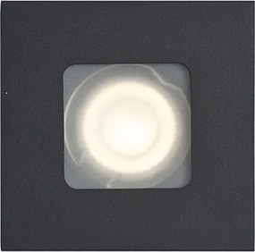 Conjunto de 6 focos embutidos modernos pretos giratórios e inclináveis IP44 - Qure