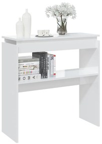 Mesa consola 80x30x80 cm derivados de madeira branco brilhante