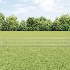 vidaXL Cerca com Postes Prateado 0.4 x 25 m Aço