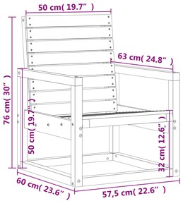 3 pcs conjunto lounge de jardim pinho maciço castanho-mel