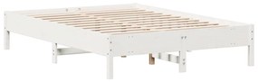 Cama sem colchão 150x200 cm madeira de pinho maciça branco