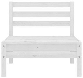 3 pcs conjunto lounge de jardim pinho maciço branco