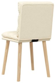 Cadeiras de jantar 2 pcs tecido cor creme